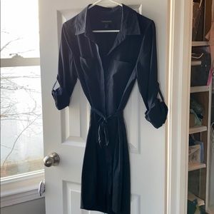 Belted shirtdress with pockets.